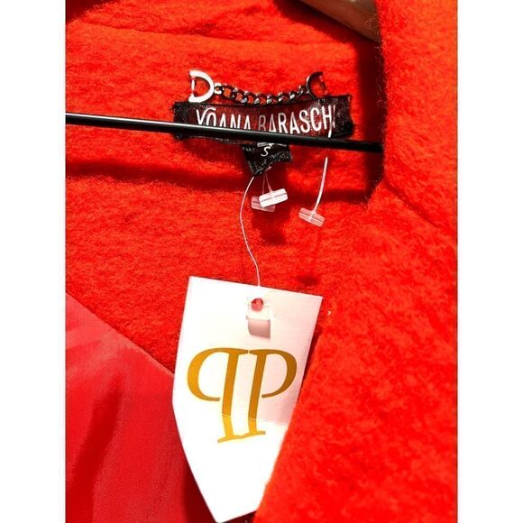 Yoana Baraschi wool Button Front Modern Icona Diva Coat Red Size Small - Picture 9 of 13